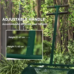 Outsunny Compost Spreader, 24" Peat Moss Spreader with Height Adjustable T Shaped Handle and Metal Mesh Basket, Garden Spreader for Seeding, Spreading Manure, Green - 6