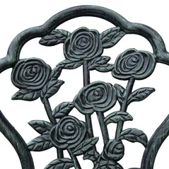 Outsunny Cast Aluminium Outdoor Patio Garden Bistro Elegant Design Table Chair Set - Green (3-Piece) - 8