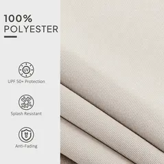 Outsunny Awning Replacement Canopy, Water Resistant UPF 50+ Sun Shade Cover for 3 x 2.5 m Garden Awning (Fabric Only), Cream White - 5