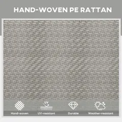 Outsunny Foldable Rattan Sun Lounger with 5-Level Adjust Backrest, Recliner Chair, Mixed Grey - 4