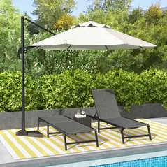 Outsunny Foldable Outdoor PE Rattan Sun Lounger Set of 2, Patio Wicker Recliners Lounge Chair w/ 5-Level Adjustable Backrest, for Poolside, Garden, Grey - 2