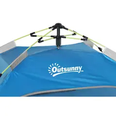 Outsunny Beach Tent for 1-2 Person Pop-up Design with 2 Mesh Windows & 2 Doors Sky Blue - 8