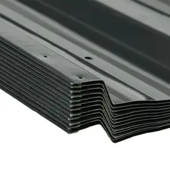 Outsunny Corrugated Roofing Sheets, Pack of 24, Galvanised Metal Roofing Sheets for Greenhouse, Garage, Storage Shed, Carport, 129 x 45cm, Dark Grey - 9