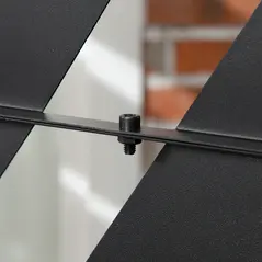 Outsunny Decorative Privacy Screen with Stand, 6.5FT Freestanding Metal Outdoor Divider, Decorative Privacy Panel with Expansion Screws for Garden Patio Pool Hot Tub, Banana Leaf Style, Black - 8