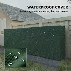 Outsunny Firewood Rack with Waterproof Cover, Heavy Duty Metal Log Store Indoors, Log Storage Holder for Outdoor Indoor Fireplace, 300 x 36 x 99 cm, Dark Green - 4