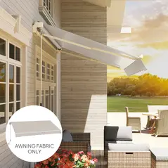 Outsunny Awning Replacement Canopy, Water Resistant UPF 50+ Sun Shade Cover for 3 x 2.5 m Garden Awning (Fabric Only), Cream White - 9