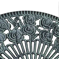 Outsunny Cast Aluminium Outdoor Patio Garden Bistro Elegant Design Table Chair Set - Green (3-Piece) - 7