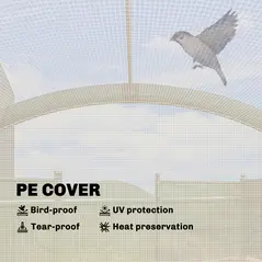 Outsunny Foldable Small Greenhouse, Portable Green House Mini Greenhouse with Zipper Door, PE Base, 200 x 80 x 164 cm, Green - 5