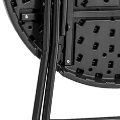 Outsunny Foldable Round Garden Table for 4, Outdoor Dining Table with HDPE Tabletop and Steel Frame, 80 x 80 x 73 cm, Dark Grey - 9