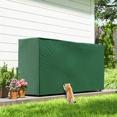 Outsunny Firewood Rack with Waterproof Cover, Heavy Duty Metal Log Store Indoors, Log Storage Holder for Outdoor Indoor Fireplace, 200 x 36 x 99 cm, Dark Green - 8