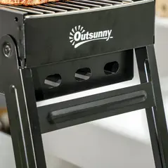 Outsunny Foldable Charcoal Grill - Black - 9