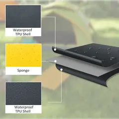 Outsunny Camping Tent with Self Inflatable Mattress, 1 Person Dome Tent with Removable Rainfly and Aluminium Frame, 2000mm Waterproof, Portable with Bags, for Fishing Hiking, Dark Grey/Grey - 8