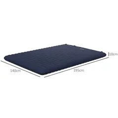 Outsunny Double Inflatable Mattress, with Built-In Pump - Blue - 3