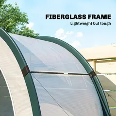 Outsunny Foldable Small Greenhouse, Portable Green House Mini Greenhouse with Zipper Door, PE Base, 200 x 80 x 164 cm, Green - 7