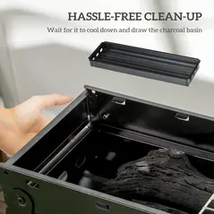 Outsunny Foldable Charcoal Grill - Black - 5