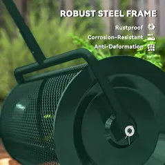 Outsunny Compost Spreader, 24" Peat Moss Spreader with Height Adjustable T Shaped Handle and Metal Mesh Basket, Garden Spreader for Seeding, Spreading Manure, Green - 7