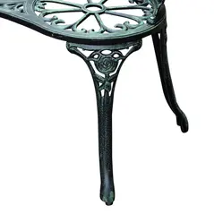 Outsunny Cast Aluminum Garden Bench-Antique Green - 9
