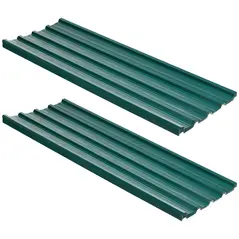 Outsunny Corrugated Roofing Sheets, Pack of 24, Galvanised Metal Roofing Sheets for Greenhouse, Garage, Storage Shed, Carport, 129 x 45cm, Green - 1