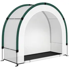 Outsunny Foldable Small Greenhouse, Portable Green House Mini Greenhouse with Zipper Door, PE Base, 200 x 80 x 164 cm, Green - 1