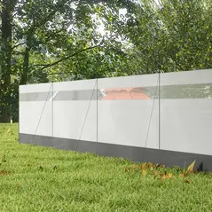 Outsunny Camping Windbreaker with Clear Windows, Carry Bag and Steel Poles, for Beach Caravan Campervan, 725 x 140cm, Grey - 8