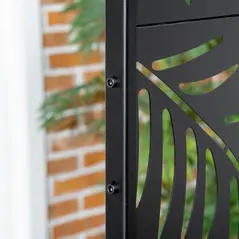 Outsunny Decorative Privacy Screen with Stand, 6.5FT Freestanding Metal Outdoor Divider, Decorative Privacy Panel with Expansion Screws for Garden Patio Pool Hot Tub, Willow Branch Style, Black - 9