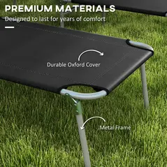 Outsunny Foldable Sun Lounger Set of 2 with Sun Shade & Adjustable Backrest - Black - 7