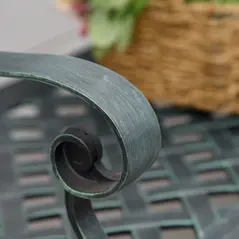 Outsunny Cast Aluminium Garden Bench 2 Seater Antique Loveseat for Outdoor Patio Porch Park, Verdigris - 8