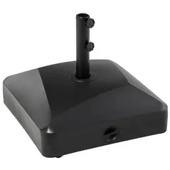 Outsunny Garden Parasol Base Holder, 43kg Water or 60kg Sand Filled, Outdoor Market Umbrella Stand Weight with Wheels and Brakes, Black - 1