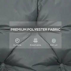 Outsunny Garden Bench Cushion, 2 Seater Swing Chair Cushion, Seat Pad with Ties for Indoor and Outdoor Use, 110 x 120 cm, Dark Grey - 4