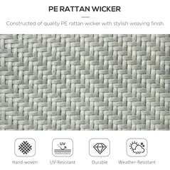 Outsunny Four-Piece Stacking Rattan Garden Seat Set - Mixed Grey - 4