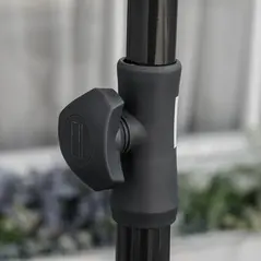 Outsunny Garden Parasol Umbrella, Outdoor Market Table Umbrella with Ruffles & Aluminium Pole, Rectangular Tilting Parasol Sun Shade Canopy, 2 x 1.3m, Beige - 8