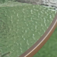 Outsunny Garden Patio Texteline Folding Chairs Plus Table and Parasol Furniture Bistro Set 6 Pieces - Coffee/Cream - 8