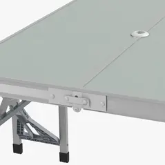 Outsunny Folding Picnic Table with 4 Seats and Umbrella Hole - Grey - 8