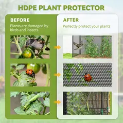 Outsunny Fruit Cage Bird Netting, Brassica Cage Plant Protection Tent with Zipped Door, Anti Bird, Insects, Small Animals, Black - 4