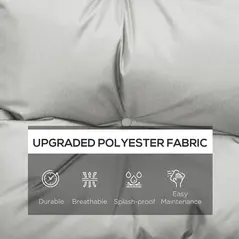 Outsunny Garden Back Chair Cushion, Comfortable Patio Seat Cushion Pad with Backrest for Outdoor & Indoor Use, Light Grey - 4