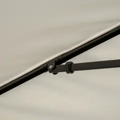 Outsunny Garden Parasol Umbrella, Outdoor Market Table Umbrella with Ruffles & Aluminium Pole, Rectangular Tilting Parasol Sun Shade Canopy, 2 x 1.3m, Beige - 9