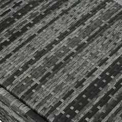 Outsunny Garden Rattan Furniture Single Sun Lounger Recliner Bed Reclining Chair Patio Outdoor Wicker Weave Adjustable Headrest with Fire Retardant Cushion - Grey - 9