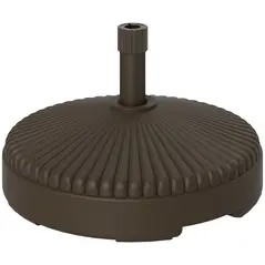 Outsunny Garden Parasol Base Holder, 28kg Sand Filled, 23kg Water Filled, Sun Umbrella Base Outdoor Umbrella Stand Weight, Brown - 1