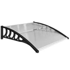 Outsunny Front Door Canopy, Outdoor Awning, Rain Shelter for Window, Porch and Front/Back Door, 103 x 96.5 cm, Clear - 1