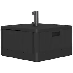 Outsunny Garden Parasol Base Outdoor Umbrella Stand with Wheels Handles, Garden Umbrella Base, Filled Up to 80kg with Stand or 50kg with Water for 38, 48 mm Poles, Black - 1