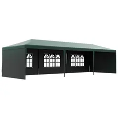 Outsunny Garden Gazebo Marquee Party Wedding Tent Canopy (9m x 3m) - Green - 1