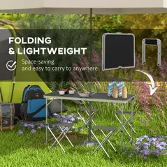 Outsunny Four-Person Foldable Aluminium Picnic Set - 7