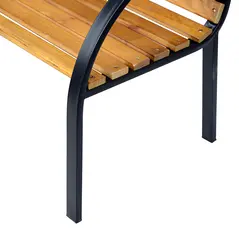 Outsunny Garden Bench, 122Lx60Wx80H cm-Steel/Wood - 8