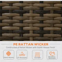 Outsunny Four-Piece Rattan Sofa Set, with Storage Table - Orange/Brown - 5
