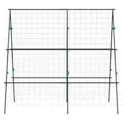 Outsunny Garden Cucumber Trellis for Climbing Plants, A-Frame Trellis Plant Support with Climbing Net, DIY Adjustable Cucumber Support Frame for Raised Bed, Vegetables, Flowers, Fruit, Green - 8