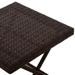 Outsunny Folding Rattan Garden Coffee Table, Small Square Outdoor Bistro Side Table with Rattan Top for Patio, Balcony, Porch, 40 x 40 x 40 cm, Brown - 9