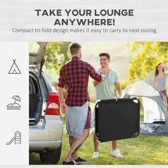 Outsunny Folding Sun Loungers Set of 2 with Face Hole, 4-Position Adjustable Backrest Garden Recliner Chairs Sunbeds, Outdoor Lounge Chairs with 600 D Oxford Cloth Seat, Pillow for Beach, Black - 8