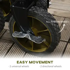 Outsunny Folding Garden Trolley, Cargo Trailer on Wheels, Collapsible Camping Trolley with Folding Board, Outdoor Utility Wagon with Steel Frame and Oxford Fabric, Green - 6