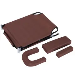 Outsunny Folding Sun Lounger with Face Hole, 4-Position Adjustable Backrest Garden Recliner Chair Sunbed, Outdoor Lounge Chair with 600 D Oxford Cloth Seat, Pillow for Beach, Brown - 9