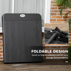 Outsunny Folding Garden Dining Table for 6, Rectangular Outdoor Dining Table with HDPE Tabletop, Foldable Garden Table with Steel Frame for Balcony, Porch, Charcoal Grey - 6